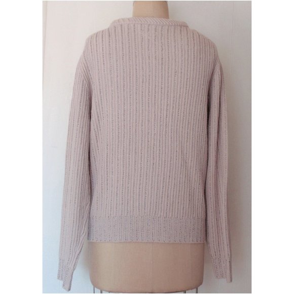 BANANA REPUBLIC GRAY HEMATITE BEADED RIBBED KNIT PULLOVER SWEATER XL NWT - Picture 3 of 11